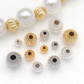 Vertical Fluted Hollow Pumpkin Spacer Beads for Jewelry Making view 2