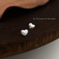 Silver Tone Mirror Polished Mini Open Heart Stud Earrings view 3