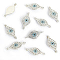 Blue Evil Eye Connector Charms in Gold and Silver Tones view 6