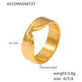 Irregular Dent Band Ring Titanium Steel Gold Or Steel Finish view 6