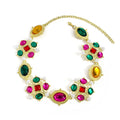 Multicolor Ornate Necklace and Stud Earring Jewelry Set view 5