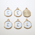 Round Moon and Star Enamel Charms in Eight Color Options view 10