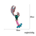 Multicolor Rhinestone Lobster Brooch Pink Blue Green Teal view 5