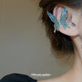 Enamel Butterfly Ear Cuffs In Blue Pink And Purple view 3