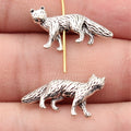 22x12mm 1.5g Antique Silver Zinc Alloy Fox Shape Loose Metal Beads for Bracelet Jewelry Making