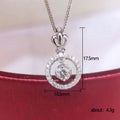Silver Crown Open Circle Drop CZ Pendant Necklace Chain view 5