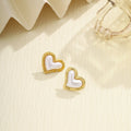 Gold Tone Flower Heart and Pearl Look Stud Earring Collection view 3