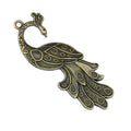 Detailed Peacock Metal Charm with Three Finish Options view 5