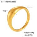 Smooth Domed Teardrop Band Ring Gold Steel Sizes 6-9 view 6