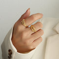 Gold Love Knot Open Band Ring Non-Adjustable Size 7 view 4