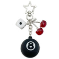 Dice Charm Keychains Featuring White Dice Across 10 Pictured Variations view 11