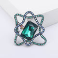 Orbital Crystal Frame Brooch in Green Clear Champagne or Gray view 6