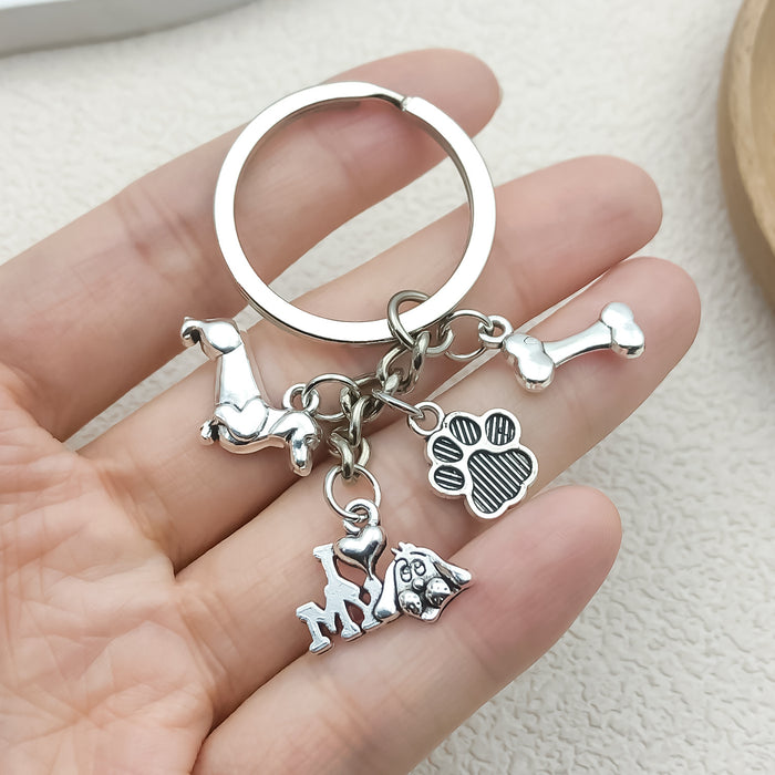 Dog Charm Keychains Featuring Dog Across 15 Pictured Variations