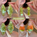 Layered Disc Cluster Earrings in Green and Rainbow Colors view 1
