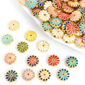 Twelve Petal Enamel Flower Beads in Thirteen Color Patterns view 1