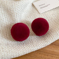 Round Flocked Stud Earrings - 2 Styles Polished Decorative Design view 7