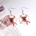 Acrylic French Bulldog Carrot Dangle Earrings Pair view 2