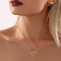 Gold Mamma Heart Zircon Bracelet Necklace And Stone Strand view 2