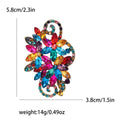 Crystal Floral Scroll Brooch In 6 Styles With Polished Metal Details view 7