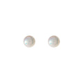 Iridescent White Pearl Ball Stud Earrings Two Sizes view 5