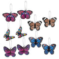 Silver Tone Five Design Colorful Printed Acrylic Butterfly Kidney Wire Earrings view 1