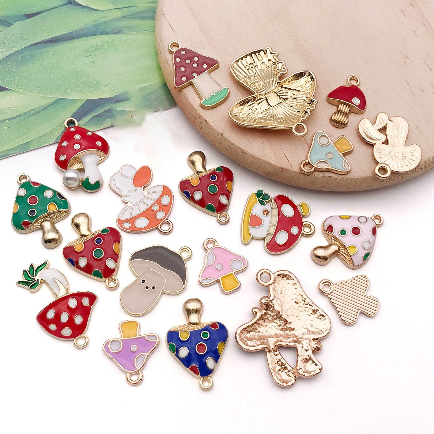 Enamel Zinc Alloy Mushroom House Thanksgiving Charm Pendant for DIY Necklace Bracelet