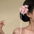 Chiffon Flower Duckbill Clip Rhinestone Ribbon Two Styles view 2