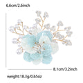 Pearl Crystal Enamel Flower Brooch Pink Blue White Black view 7