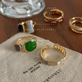 Gold Tone Color Geometric Adjustable Open Rings In Five Styles view 1