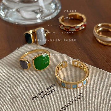 Gold Tone Color Geometric Adjustable Open Rings In Five Styles