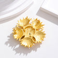 Aqua Gold Tone Sunflower Metal Brooch Pin for Jackets and Lapels view 3