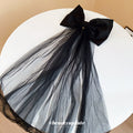 Large Satin Bow Mesh Tulle Streamer Duckbill Hair Clips view 4