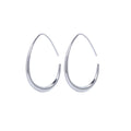 Gold and Silver Open Teardrop Medium Hoop Earrings view 5