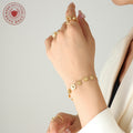 Daisy Flower Charm Bracelet Adjustable Chain Gold Steel view 3