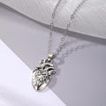 Silver Tone Anatomical Heart Necklace and Hook Earring Options view 6