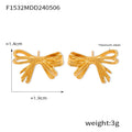 Gold Twisted Rope Knot And Bow Stud Earrings Pair Styles view 7
