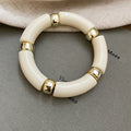 Acrylic Tube Stretch Bracelets Gold Barrel Spacers 3 Colors view 6
