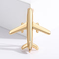 Polished Airplane Brooch in Four Metal Finishes Decorative Lapel Pin view 2