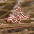 Cat Paw Heart Open Ring Gold Silver Rose Gunmetal Sizes 6-10 view 8