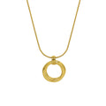 Twisted Cross Circle Ring Pendant Necklace In Gold Or Steel view 5