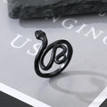 Black Tone Sculpted Snake Adjustable Rings in Eight Designs view 7