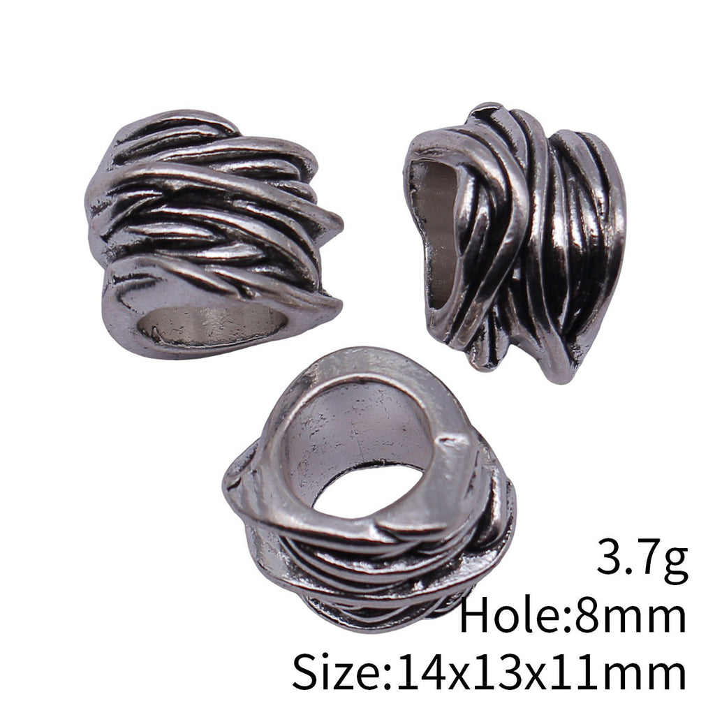 14x13x11mm 3.7g Multicolor Zinc Alloy Vine Texture Large Hole Dreadlock Beads for Hair Braid Jewelry