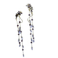 Purple Butterfly Vine Tassel Earrings With Beaded Drops view 5