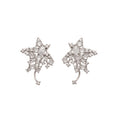 Silver Tone Crystal Floral Cluster Drop Earrings Metal Tone Jewelry view 5