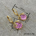Antique Gold Dragonfly Round Cabochon Drop Earrings 5 Colors view 4