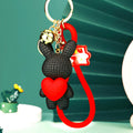 Faux Knit Heart Rabbit Keychains in Six Pictured Color Combinations view 8