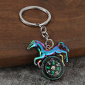 Horse Compass Metal Keychain in Six Color Finishes view 3