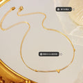 Mini Heart Station Necklace Delicate Fine Chain Gold Rose Steel view 2