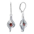 Silver Tone Spiral Drop Earrings with Ten Crystal Colors view 12