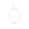 Gold Silver Openwork Flower Pearl Necklace Bracelet Chain view 5